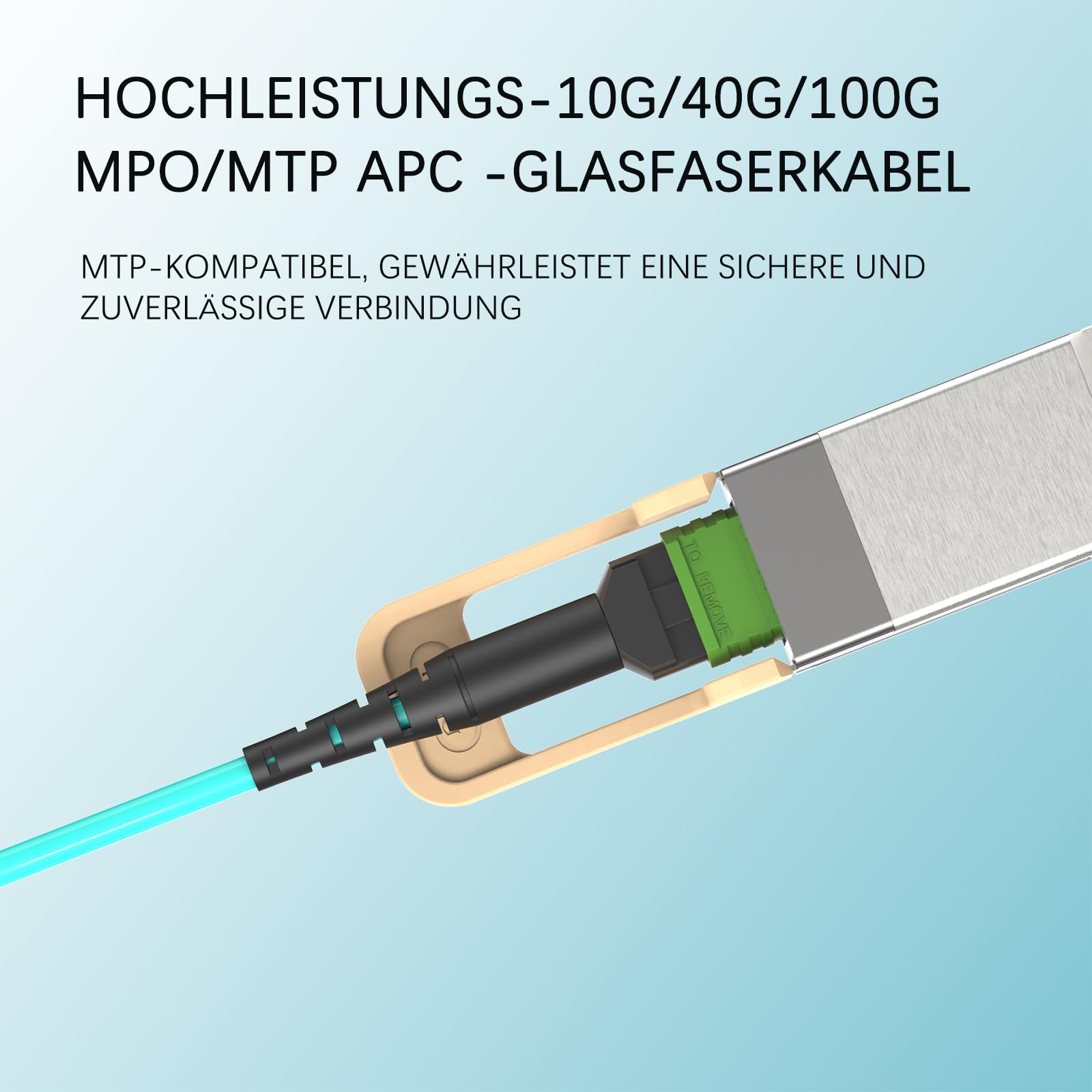 Câble Patch MPO-MPO Multimode 12 Fibres OM3 - Fibre Optique APC Haute Vitesse - Compatible NVIDIA DGX Station - Longueur 20m - Blindé Industriel