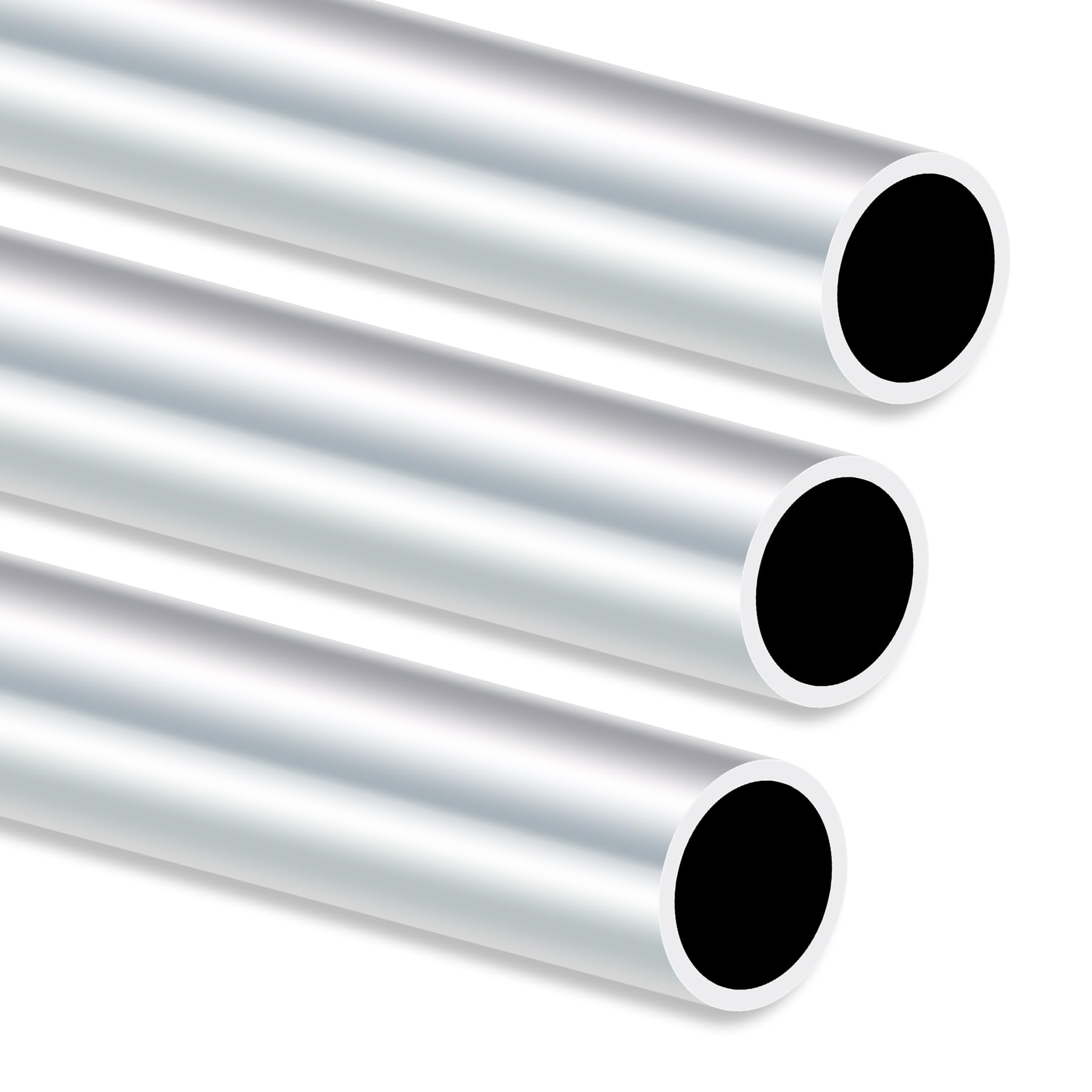 Imeistek Silver 6063 Aluminium Round Tube, 250Mm Length 24Mm Od 20Mm Id Seamless Straight Round Tubing For Industrial, Decorative, Architectural (3Pcs)