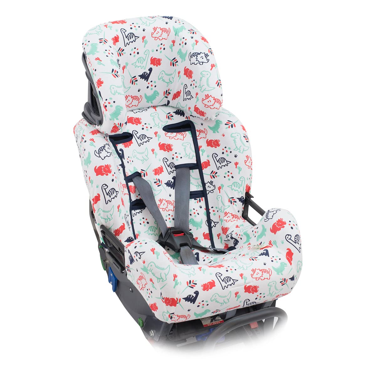 JYOKO Kids Bezug kompatibel mit Klippan Kiss 2, Klippan Kiss 2 Plus, aus Baumwolle (Dino Party)