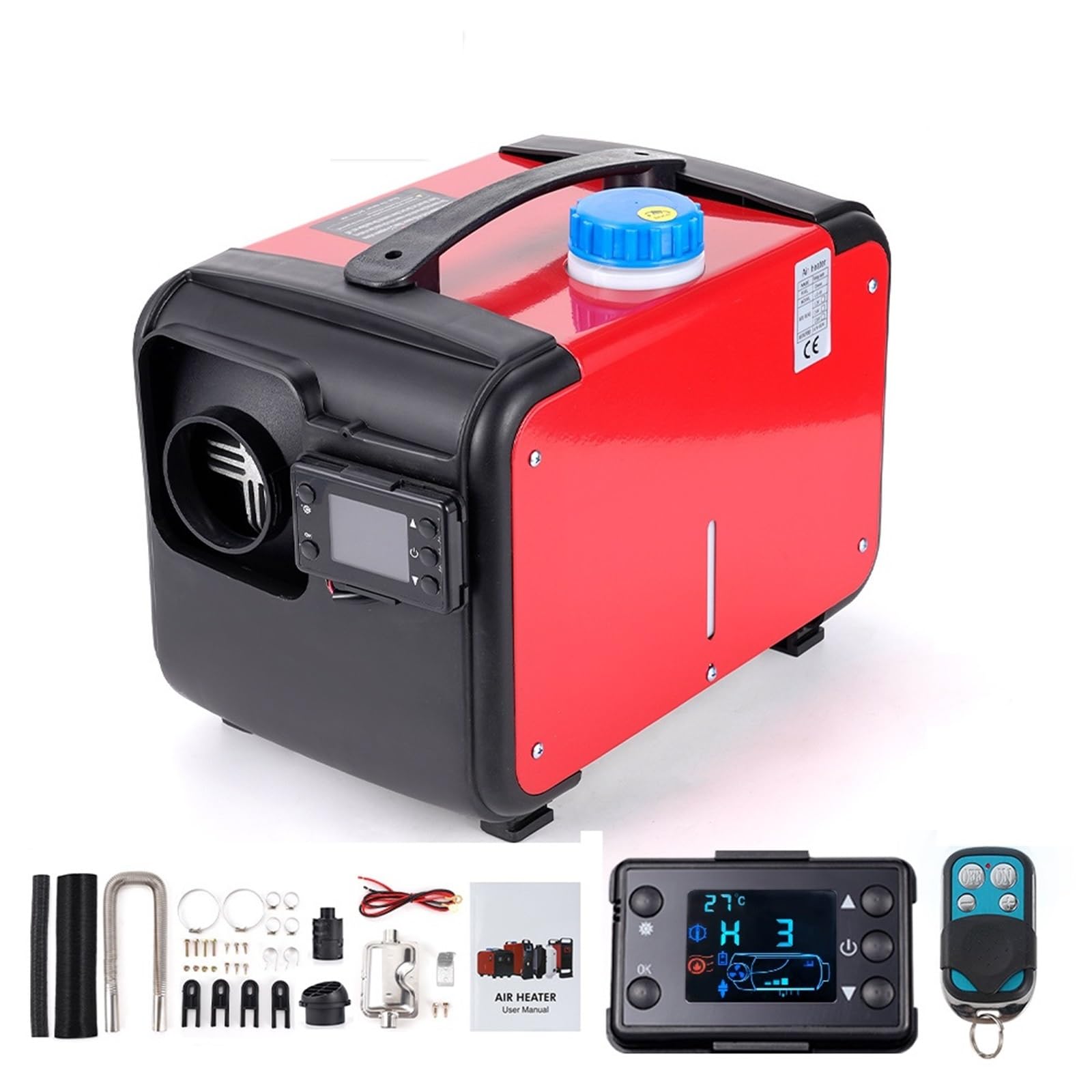Nagrzewnica postojowa Ogrzewacz Postojowy Na Olej Napędowy 5-8 KW, 12/24 V, Dwunapięciowy, Benzynowy, LCD + Przewód, Akcesoria Do Ogrzewania nagrzewnica powietrza(12V24V)
