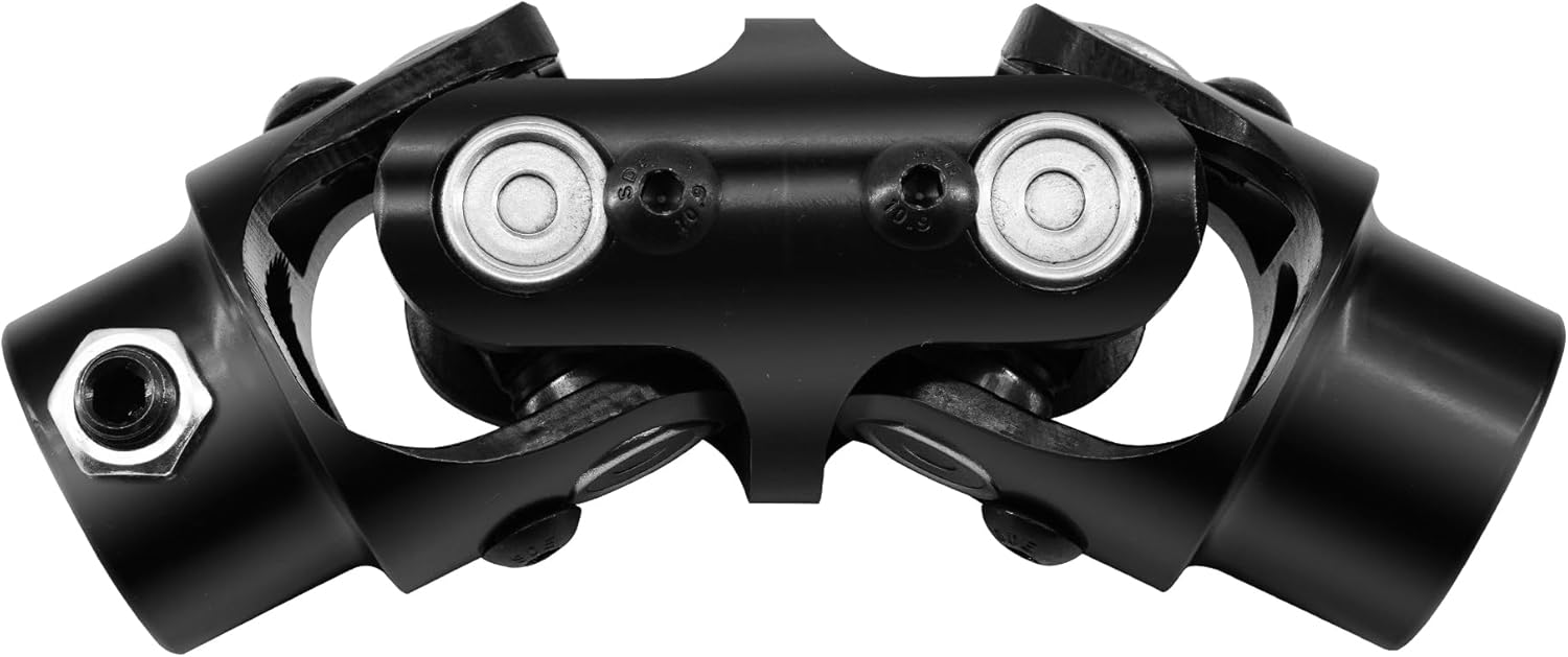 13/16" 36 Spline X 3/4" Round Double Steering Shaft U Joint Black Universal Joint Coupling (5-1/8" Overall Length)