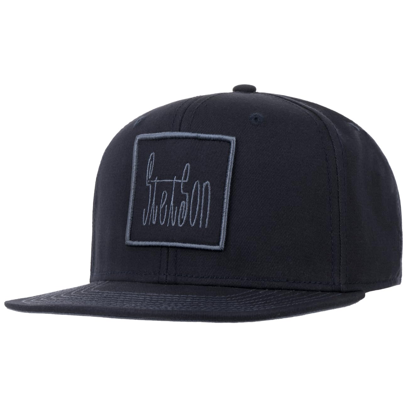 StetsonBrand Patch Snapback Flat Brim Cap 6 Panel Adjustable 100% Cotton Unisex Summer Winter