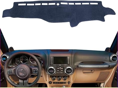 Car Dashboard Cover for Left Hand Drive Jeep Wrangler JK 2007-2017 Carpet Dashmat Sun Shade Pad Car Styling Flannel All Black