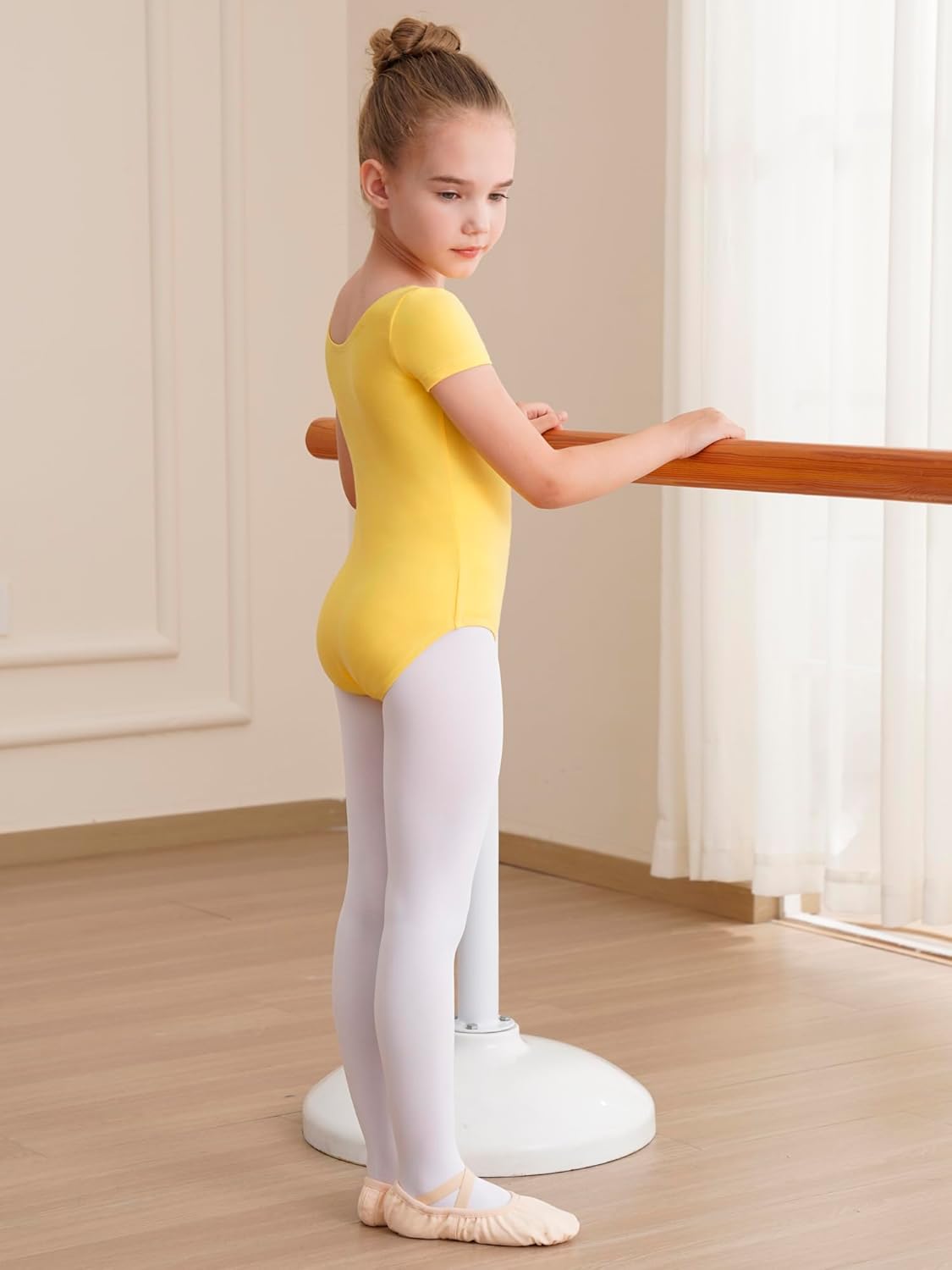 WEGETIT Gymnastics Leotards for Girls Ballet Leotard Toddler girls Bodysuit Short Sleeve Kids Dance Outfits - Image 5