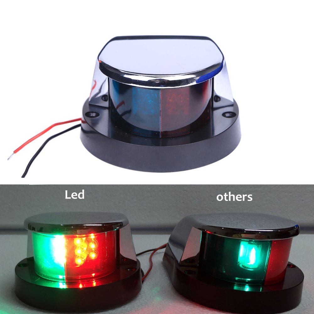 Red & Green LED Marine Boat LED Bi Color Bow Navigation Light Marine