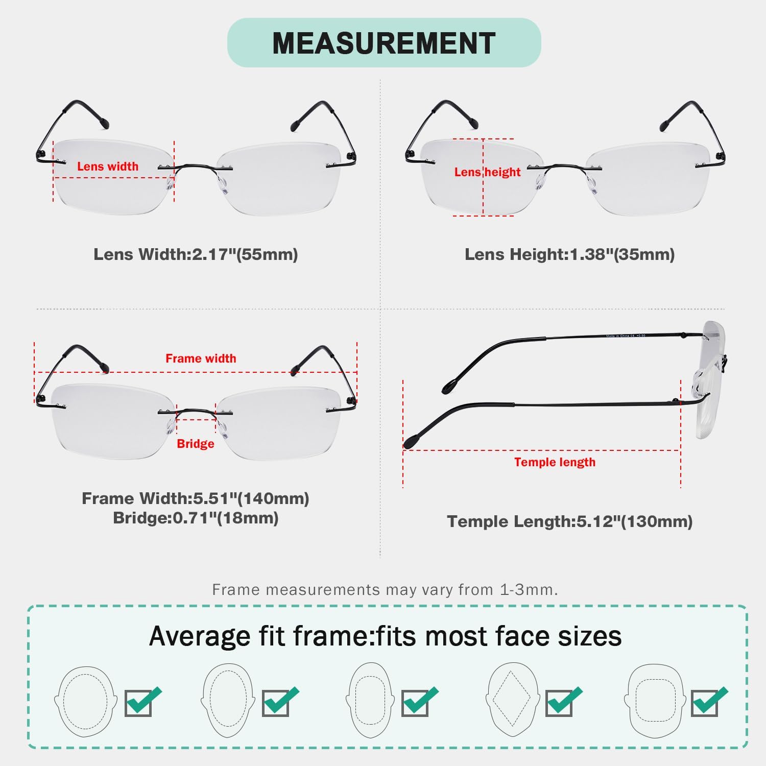 Eyekepper Ladies Frameless Reading Glasses - Lightweight Rimless Readers for Women - Image 3