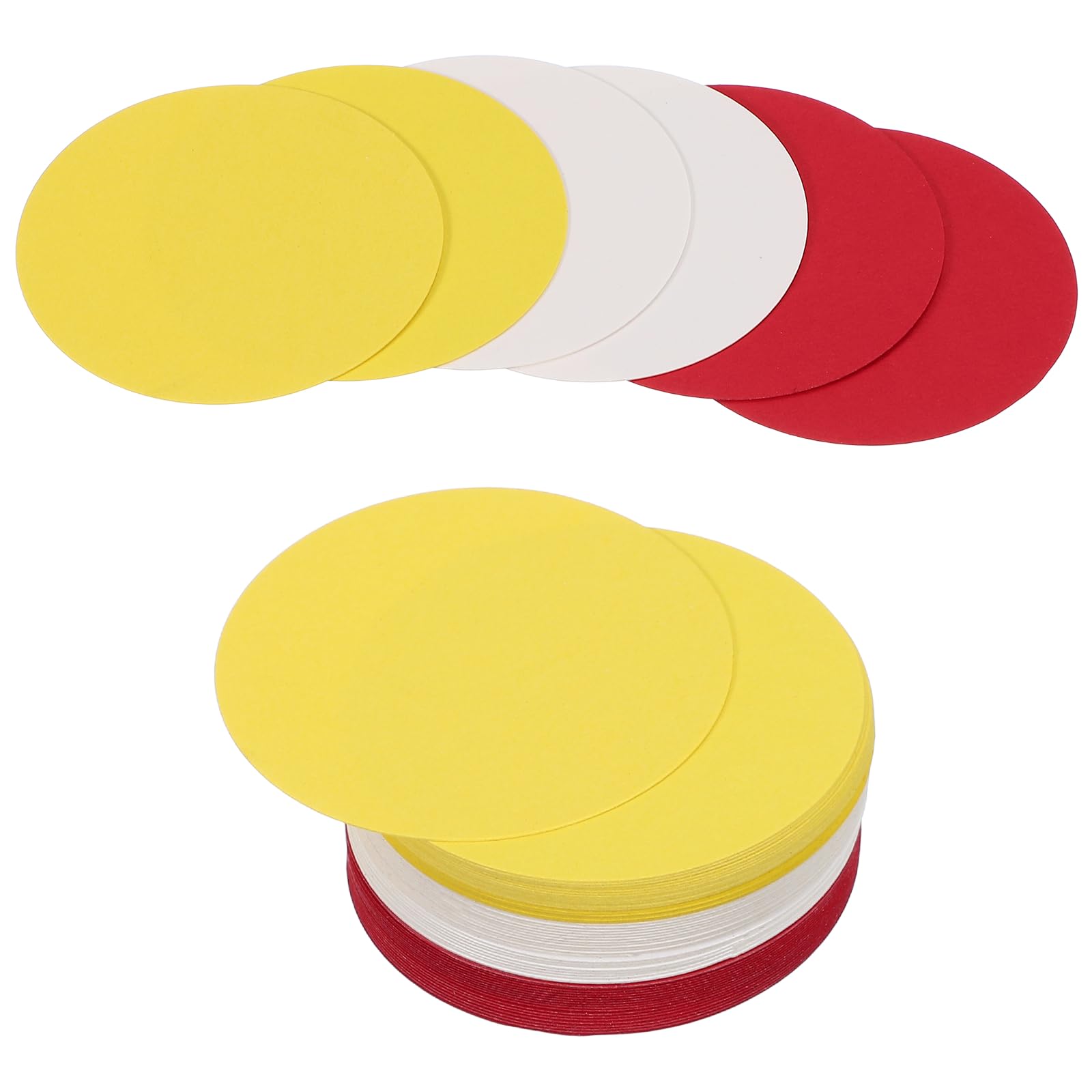 PATIKIL 60 Sheet Circle Card Stock, 2 Inch Round Cutouts Paper Thick Cardstock Coaster for DIY Craft Projects Printing Supplies Bulletin Board Decor, White/Yellow/Red