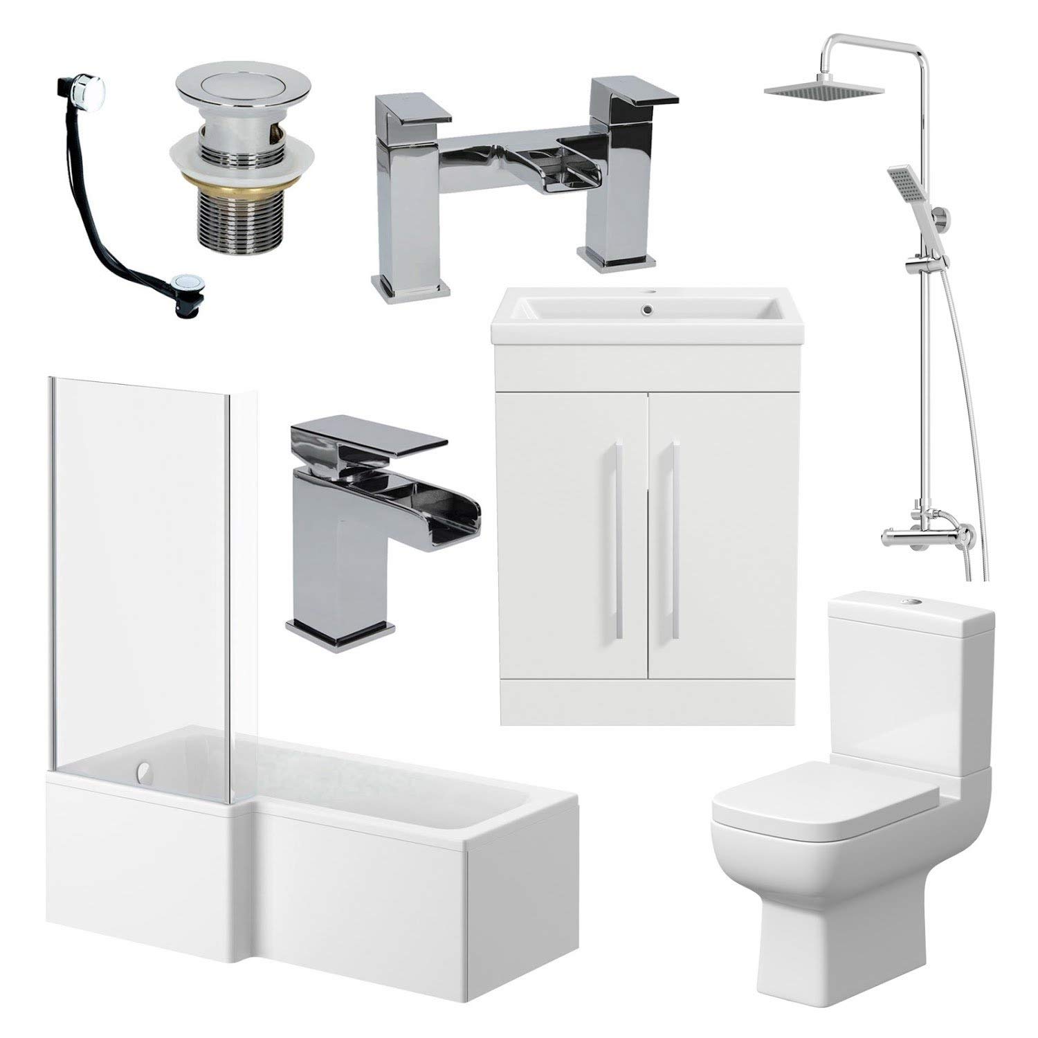 Buy Affine Complete Bathroom Suite Package Left Hand L Shaped Bath