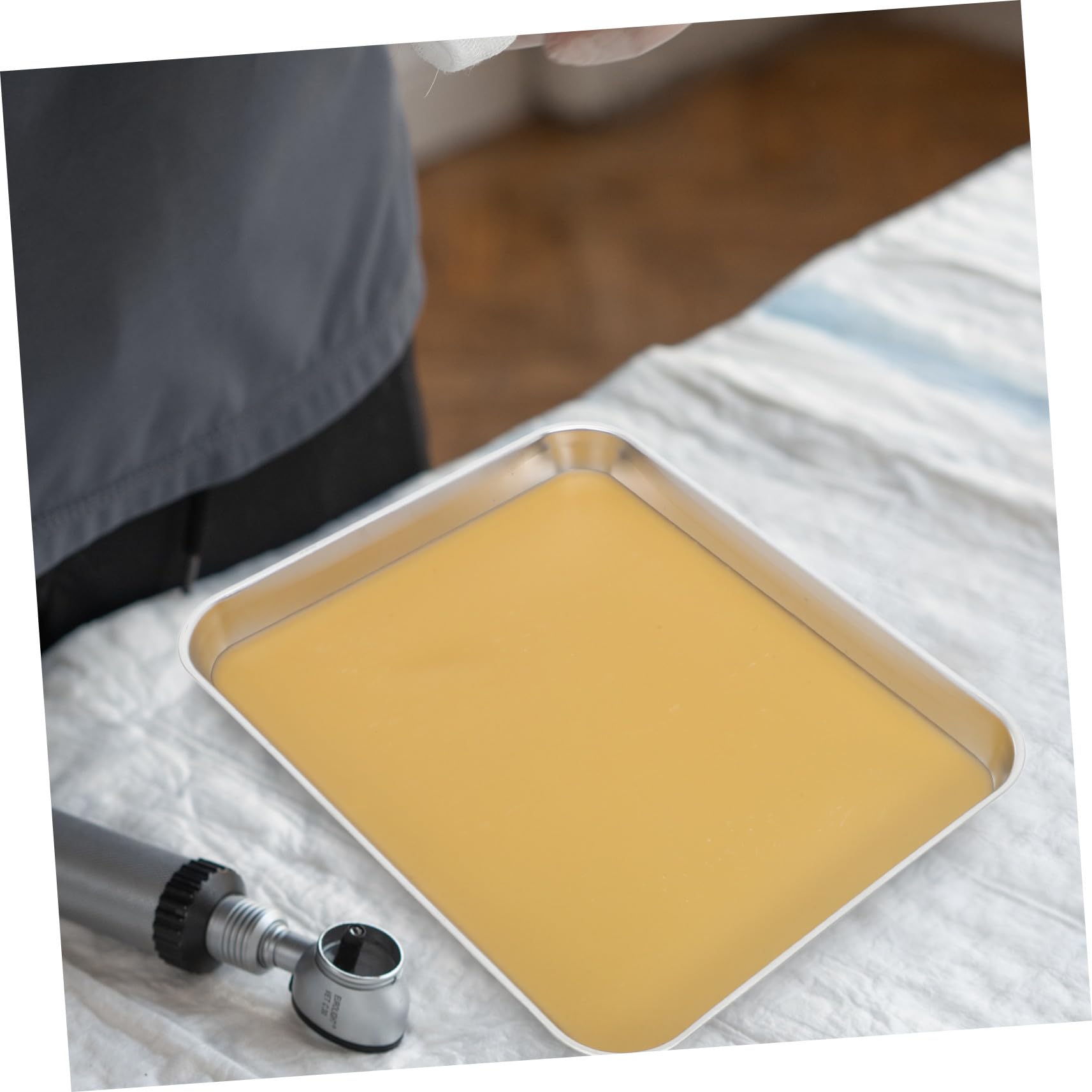 Cabilock Plateau de Dissection Métallique avec Cire pour Laboratoires Outil de Laboratoire Plateau de Dissection pour Spécimens
