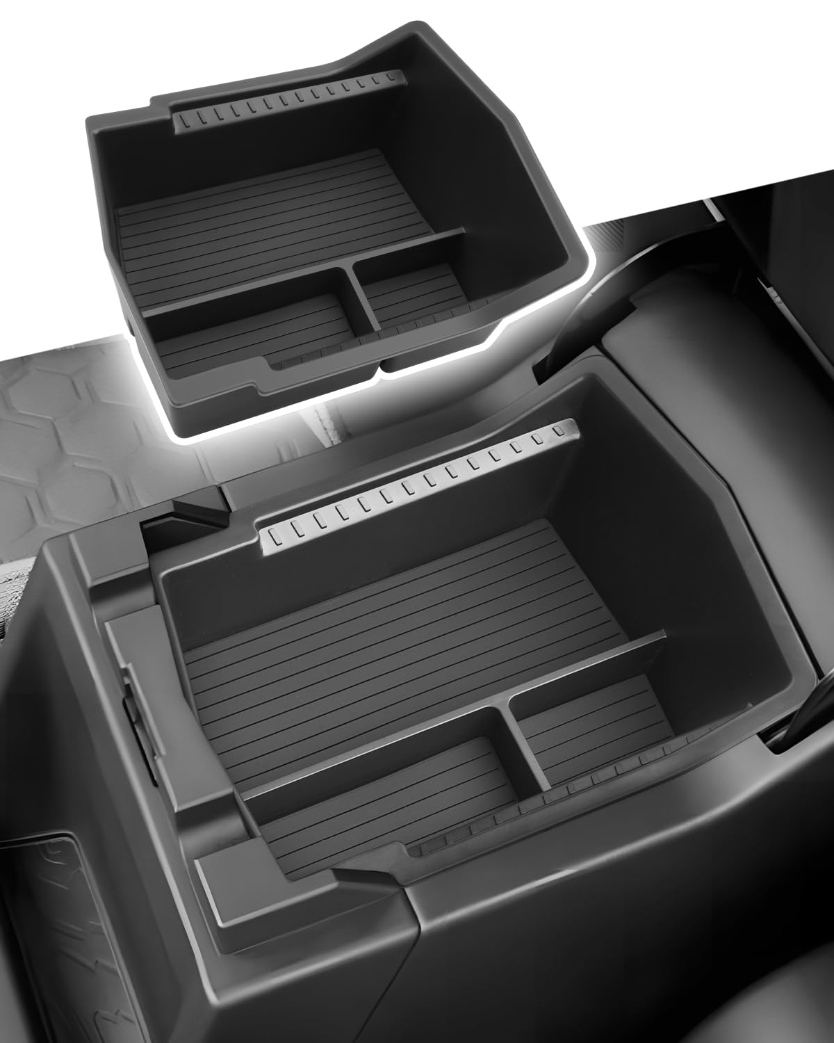 Photo 1 of CDEFG 2025 2026 Forester Center Console Organizer Tray for Subaru Forester 2025 Accessories Armrest Storage Box Insert Arm Rest Tray (Base,Sport, Limited) - Black