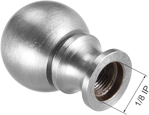 Miniatura 3 de Terminal de lámpara, 1-12 pulgadas de níquel cepillado de bola de metal pomo de la lámpara de la pantalla de la lámpara accesorios de decoración
