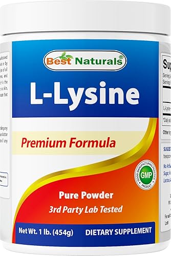Best Naturals Lisina en polvo, 1 libra - 100% puro (1 libra (paquete de 1))