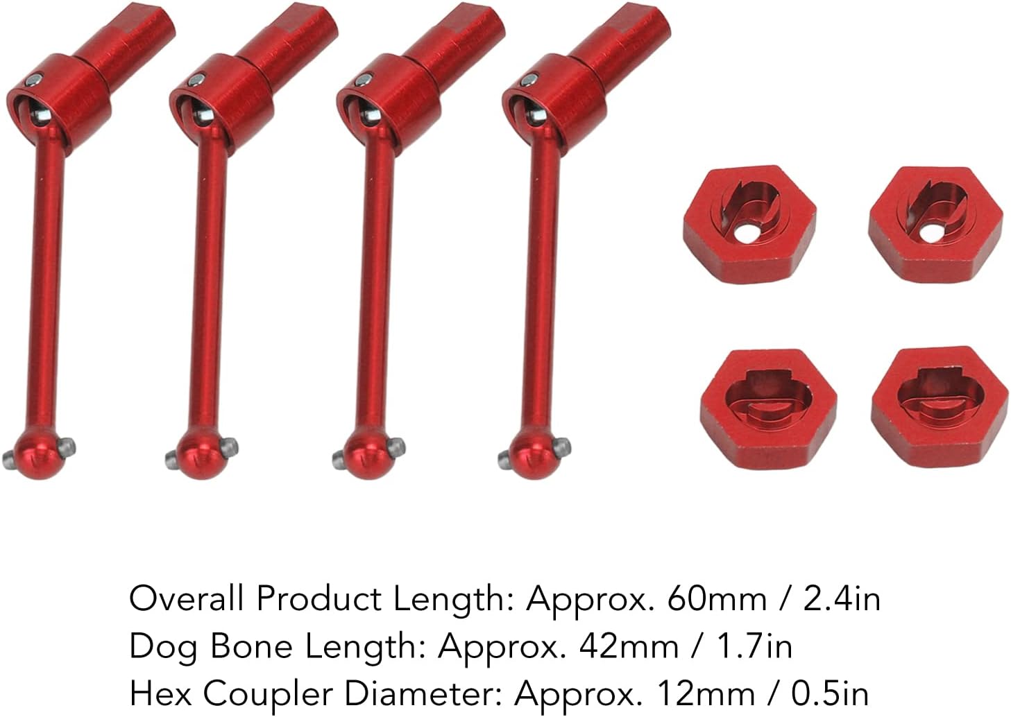 VGEBY RC Car Front Rear Drive Shaft, Aluminum Alloy Driveshaft CVD for Latrax RC Axle Teton 1/18 Car Crawler Parts(Red) Latrax Rear Axle Shaft Teton