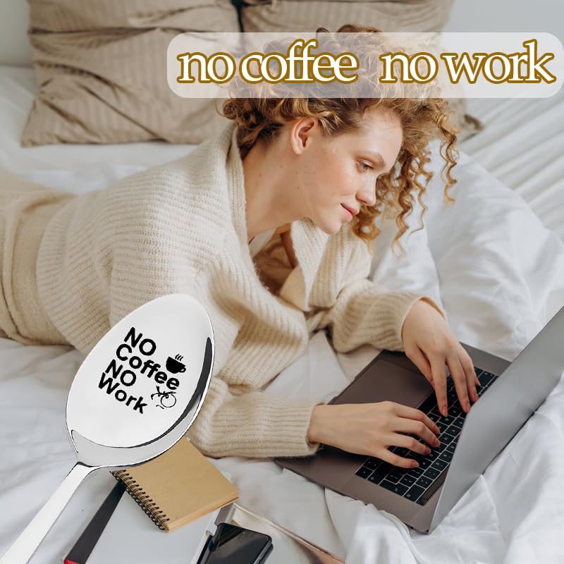 Cofee Lover Gifts Spoon for Best Friend Birthday Gifts for Coworker Boss Gag Gifts for Office Workers Staff Appreciation Gifts for Employees Thank You Gift for Colleagues Women Men Coffee Spoons