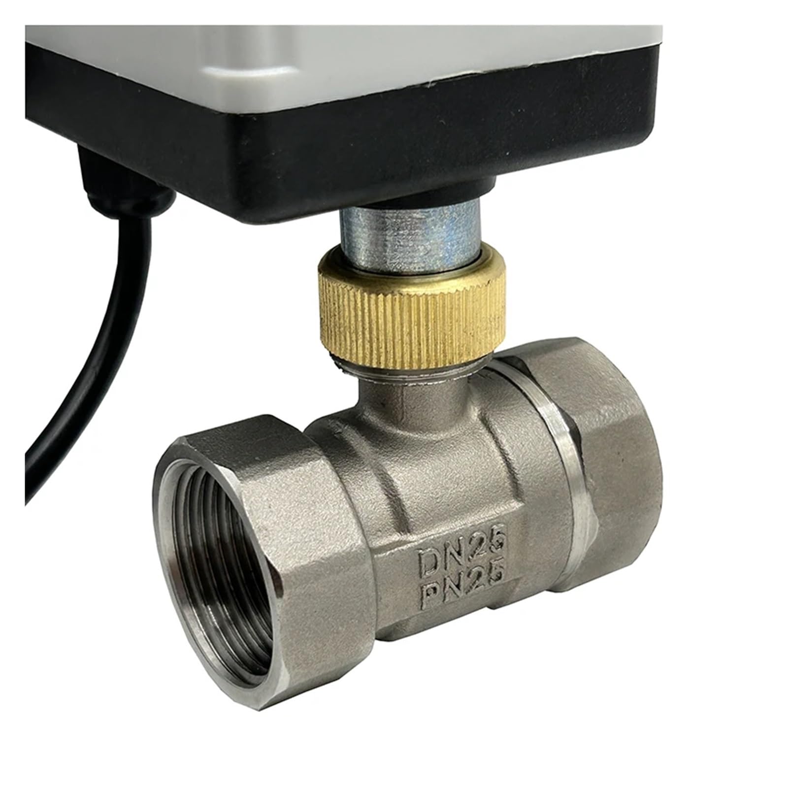 Valve motorisée Vanne à boisseau sphérique électrique en acier inoxydable 1/2", 3/4", 1", avec interrupteur manuel, 220 V, 12 V, trois fils, deux points, motorisée(3/4",220VAC)