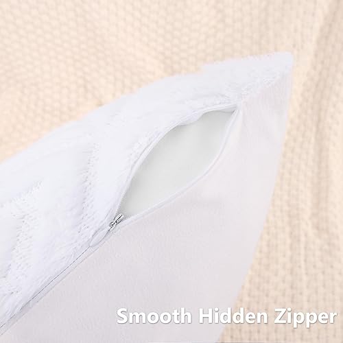 Miniatura 3 de Juego de 2 fundas de almohada suaves de piel sintética de 20 x 20 pulgadas  20.0 x 20.0 in., fundas decorativas de felpa de terciopelo de lana corta