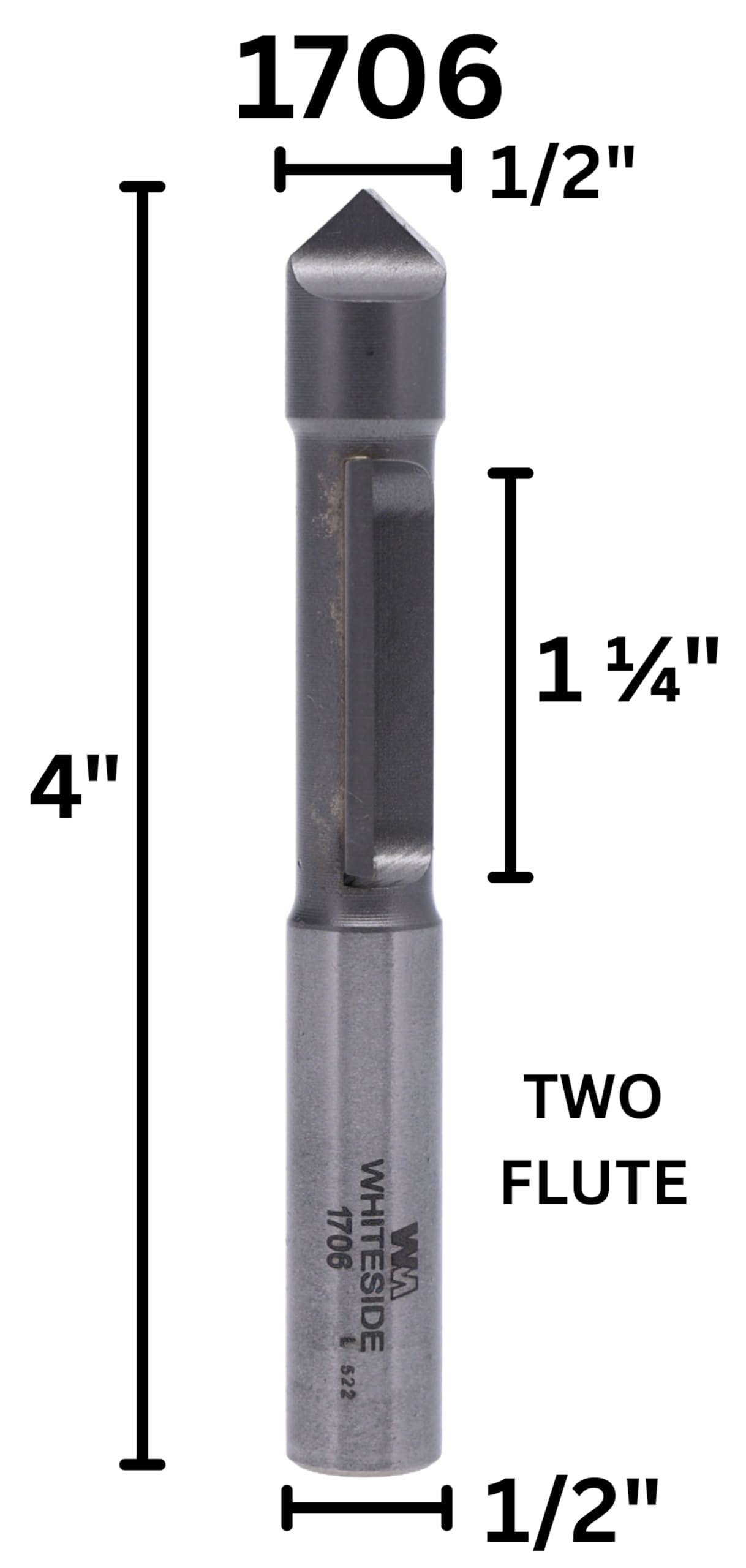 Whiteside Router Bits 1706 Plunge Panel Bit with 1/2-Inch Cutting