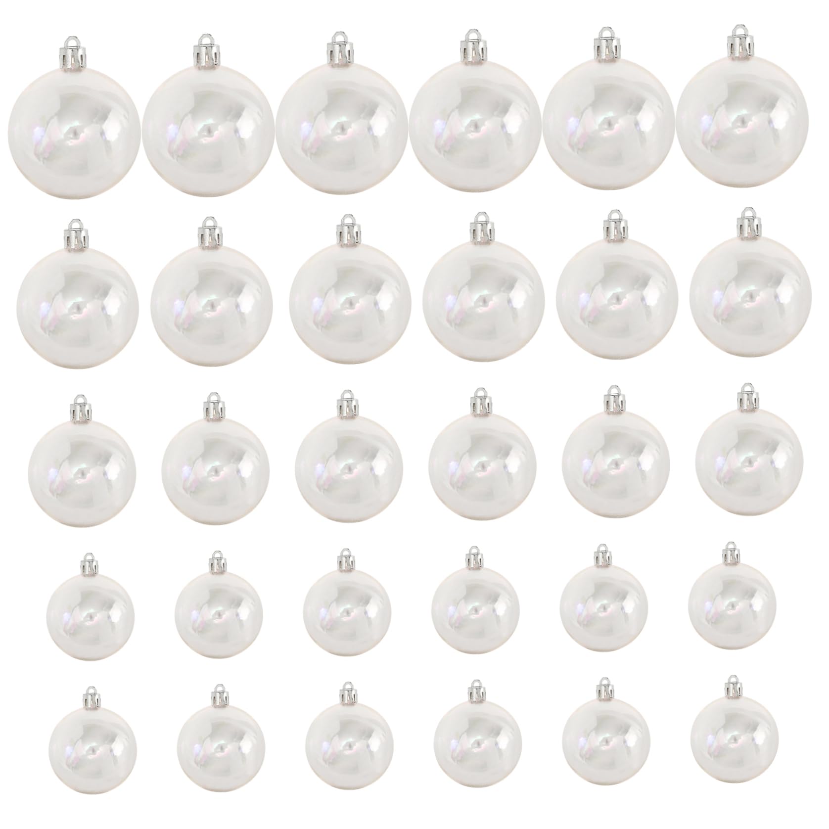 Boules de Noël irisées haut de gamme transparentes en lot de 30