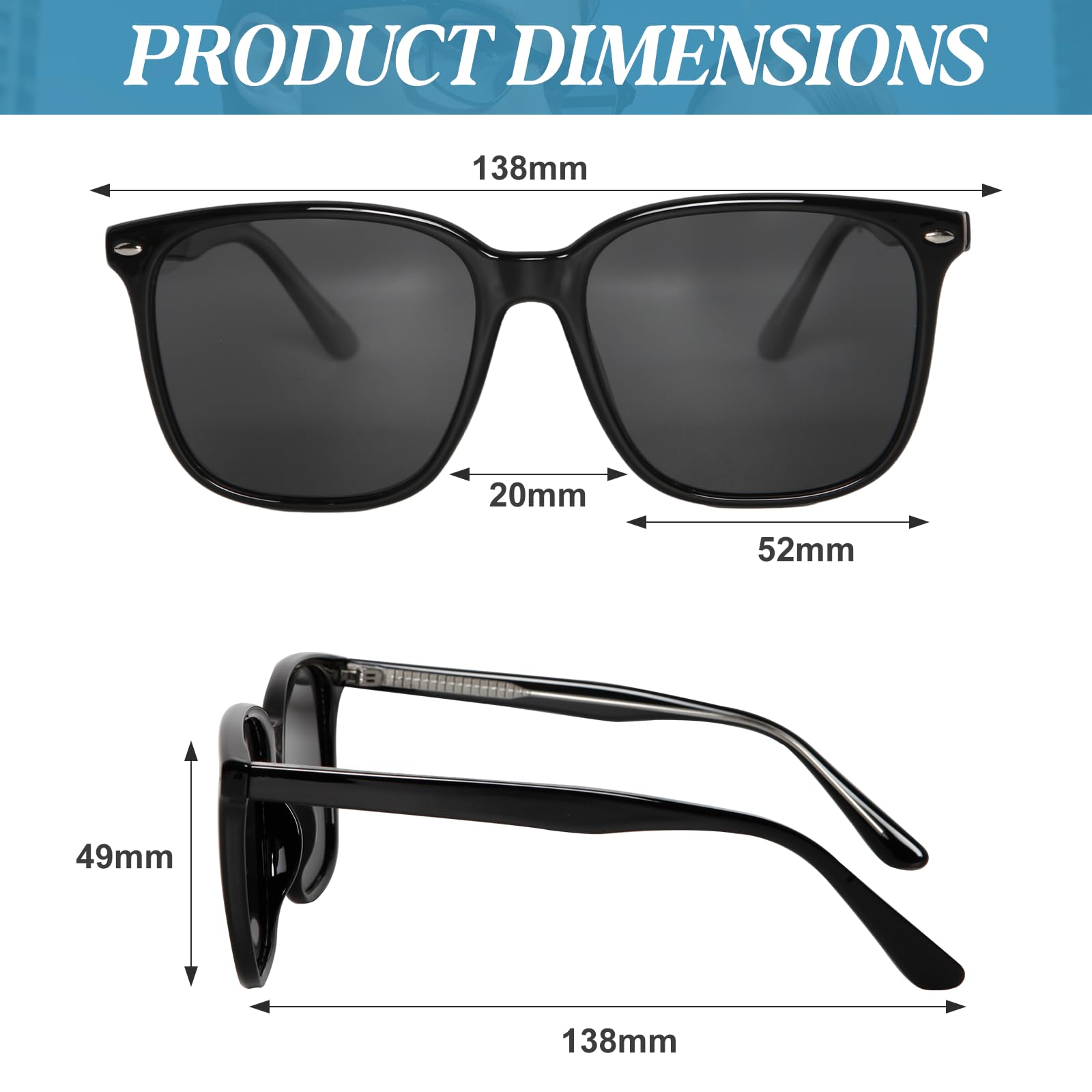 Occhiali da Sole Polarizzati Uomo Donna UV400, Lenti TAC HD Anti Riflesso, Sunglasses Uomo Polarizzati Leggeri per Guida, Pesca, Viaggio