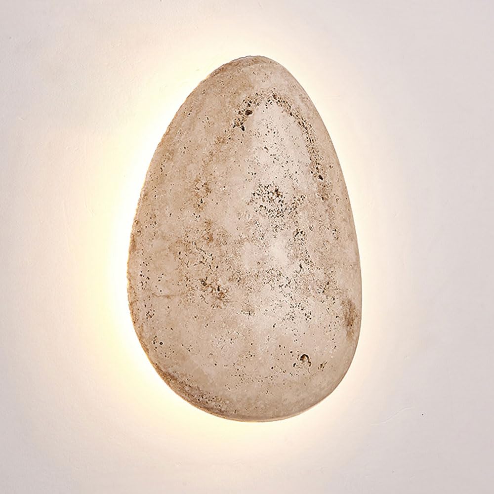 SSBHDM Creativity Personality Stone Wall Light, Natural Yellow Travertine Wall Sconce, Industrial Style Wall Lamp, Living Room Restaurant Bedroom Decoration Light Fixtures