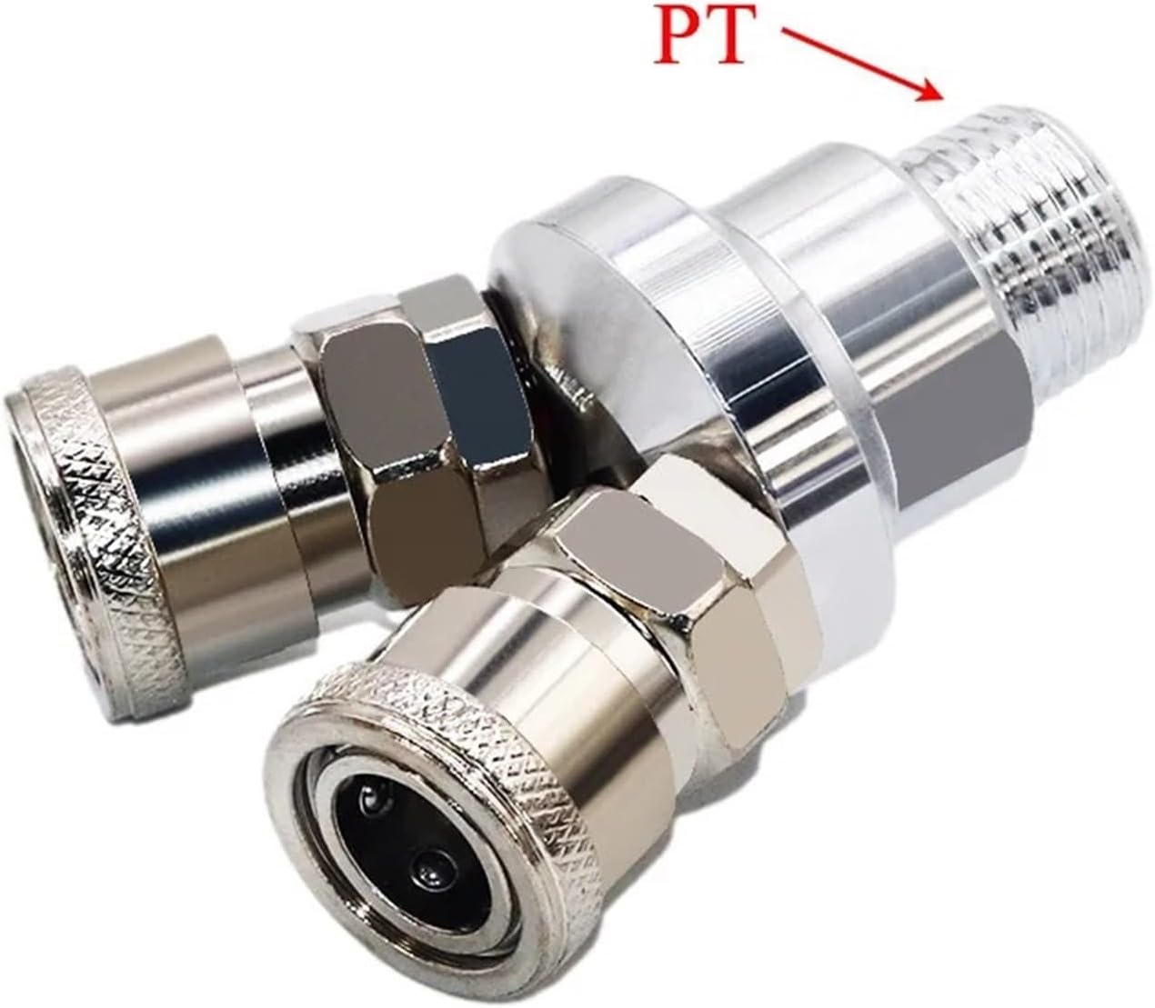 C-Type Quick Connector Round Two-Way Round Three-Way Air Compressor Air Pipe Joint Pneumatic Two-Way Three-Way 1Pcs(SMV-B 1PCS)