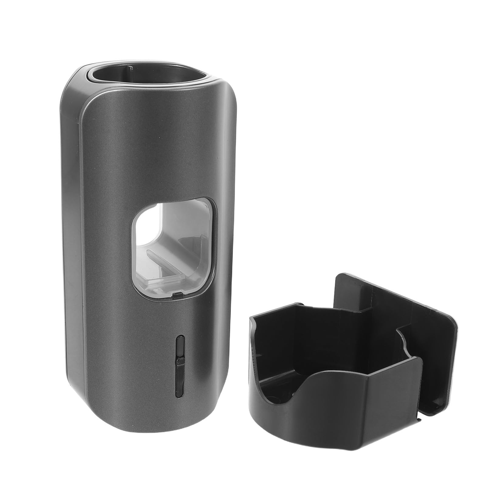 PRETYZOOM Dispensador Automático de Pasta de Dientes sin Contacto, Soporte de Pared Ajustable 3 Niveles, Color Gris Espacial, Compacto con Ranuras para Cepillos, Adecuado para Baño