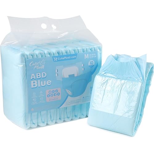 CutiePlusU Disposable Diaper 10 Pieces Protective Underwear Blue 28"-38" - Blue - Medium