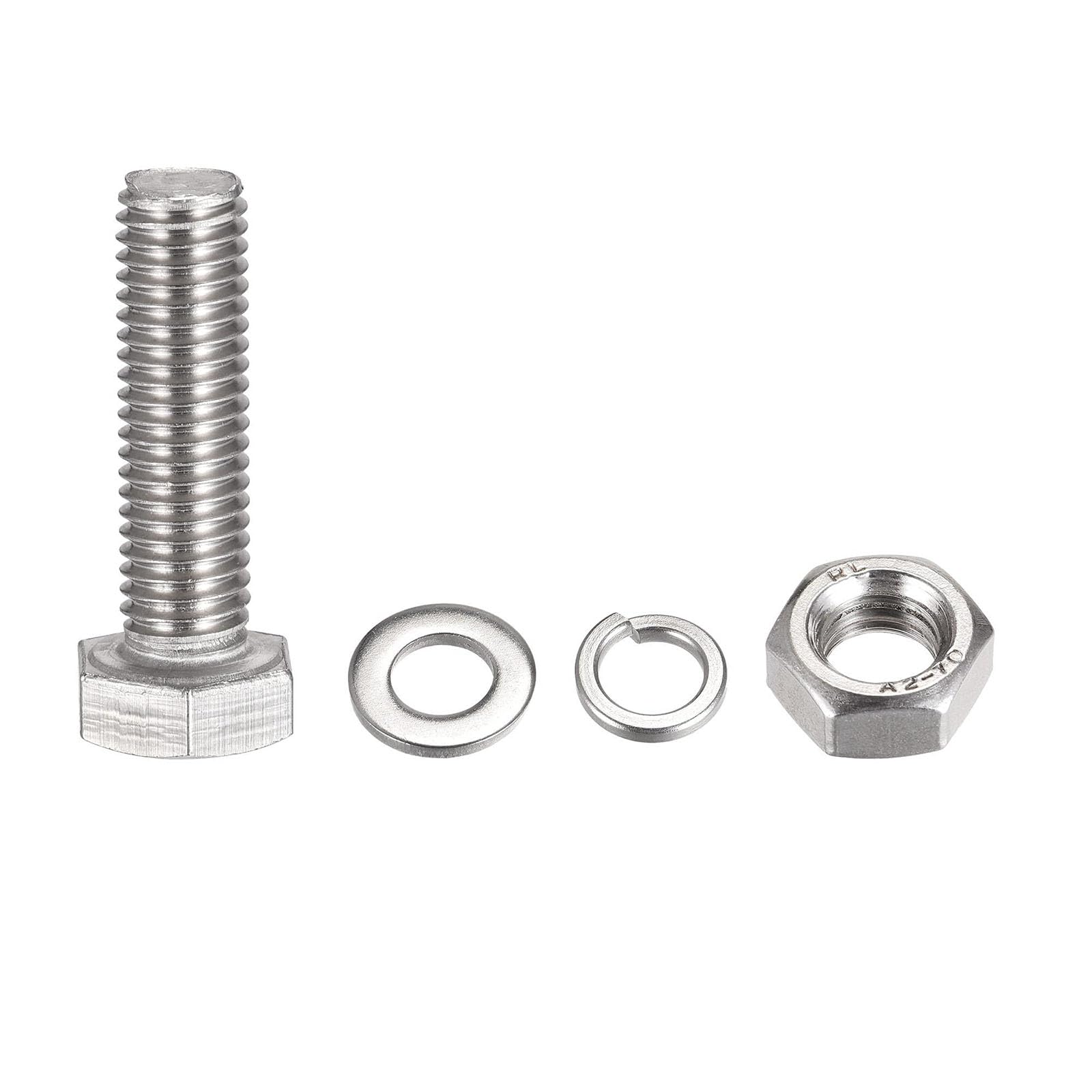 TOP-VIGOR 4Pcs M10 x 40mm Hex Head Screws Bolts, Nuts, Flat & Lock Washers Kits - Image 3