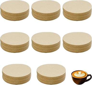800Pcs Unbleached Coffee Filter, 2.28" Round Coffee Maker Filter | Disposable Replacement Paper Filters for Mocha Pot, Espresso Makers, Compact Cold Brew Coffee Makers Brown, 58mm