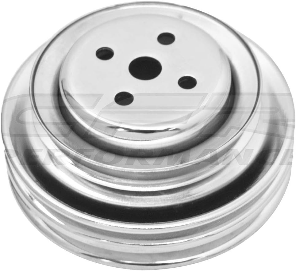 Cobra-Tek- CBK-HZ-9773-C- Water Pump Pulley 3 Groove (For California Smog Pump)- Chrome. Works With 1964-1965-1966-1967-1968-1970-1971-1973 Ford Sb