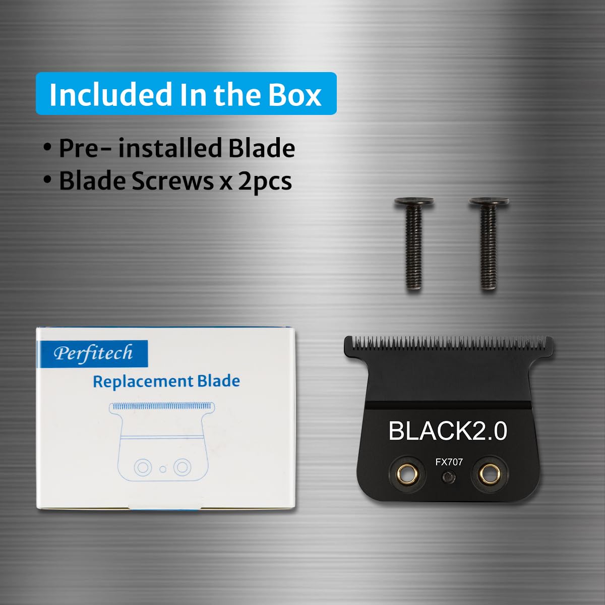 Replacement Blades Compatible with Babyliss Trimmers FX707z, FX787, FX726, 1 Pack, Classic Black