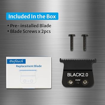 Replacement Blades Compatible with Babyliss Trimmers FX707z, FX787, FX726, 1 Pack, Classic Black