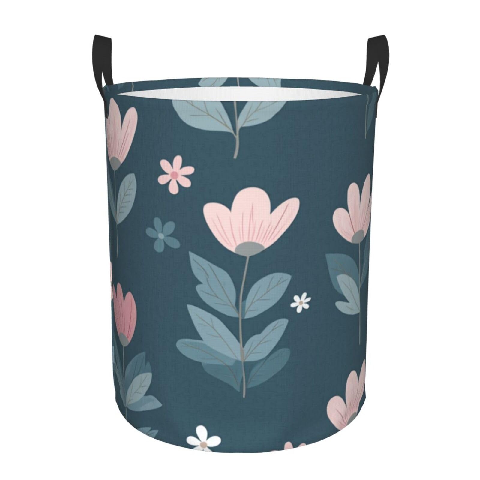 Cesta de almacenamiento para baño y lavadero con motivos decorativos florales