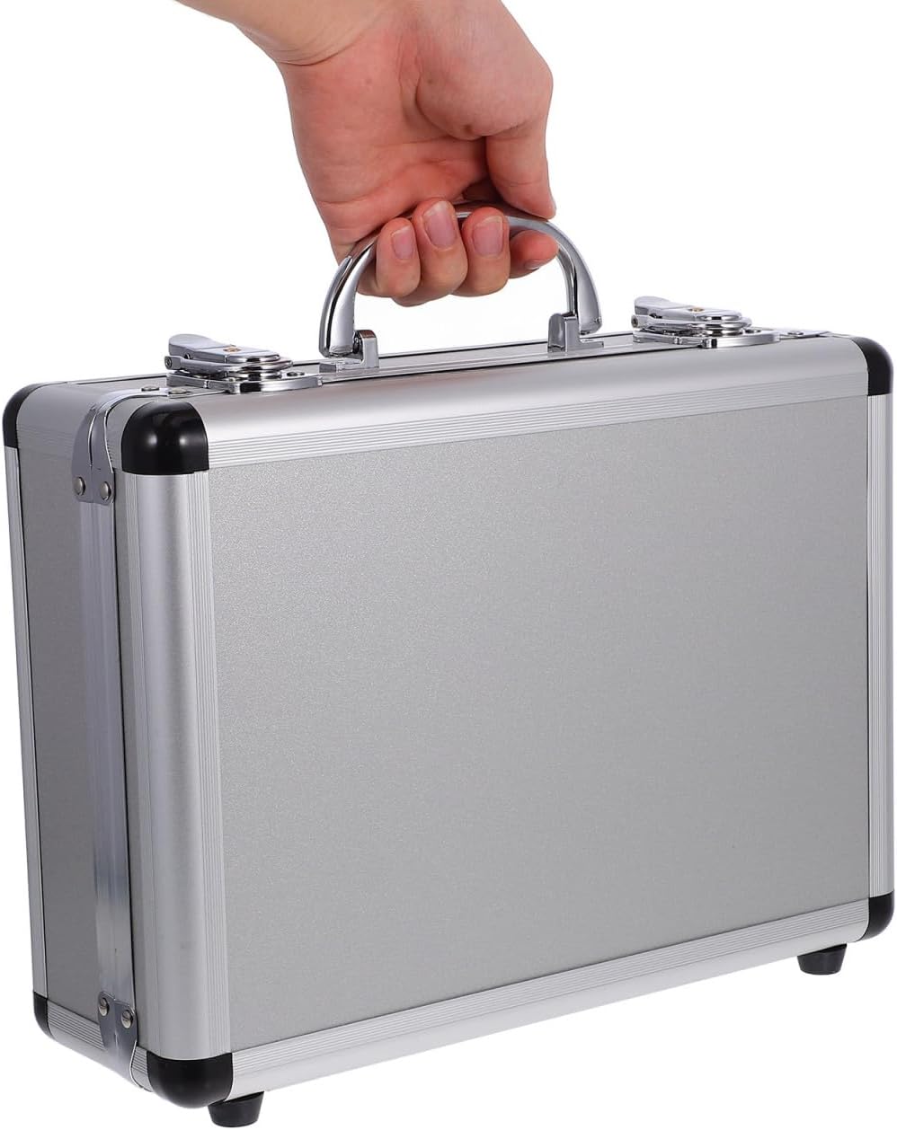 DOITOOL 12.5in Silver Aluminum Briefcase with Lock, Aluminum Briefcase for Men or Women, Metal Hard Case with Foam for Travelers Luggage Craftsman Travel Cash (12.5x9x4.3 Inch) - Image 8