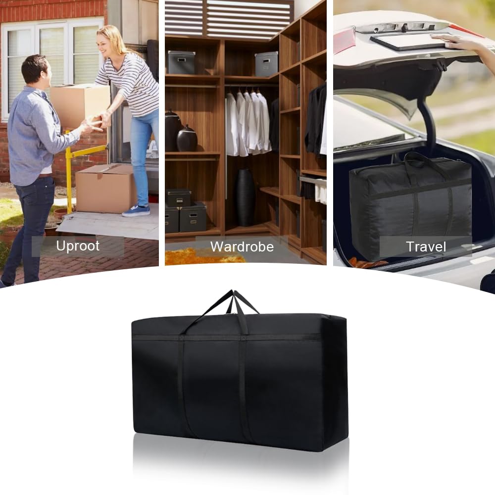 Bolsa de Almacenamiento Oxford 600d Negro Bolsa Transporte Bolsa Mudanza Bolsas de Almacenamiento Impermeable Bolsa de Viaje Bolsas Almacenamiento con Cremallera Bolsas Arbol de Navidad