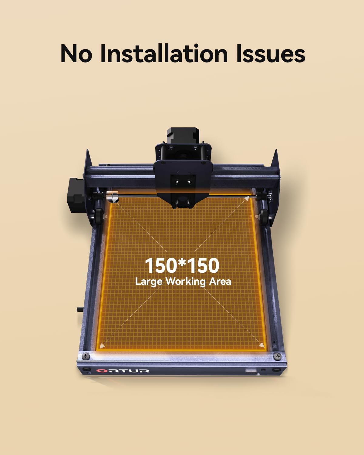 Ortur F20 Laser Engraver, 5000mW Laser Engraver Machine Class 4 Higher Accuracy Wood Cutter with Large Working Area 150x150mm, 15000mm/min Engraving Speed for Wood Acrylic Metal Glass