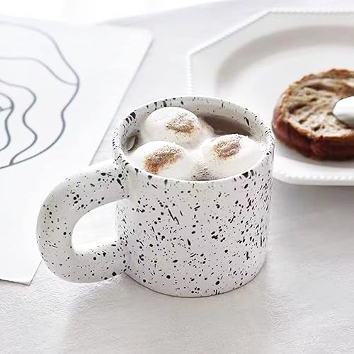 Miniatura 10 de Taza de café de cerámica, taza de té con mango redondo de porcelana, apta para lavavajillas y microondas para decorar, 12 onzas, moderna, sencilla,