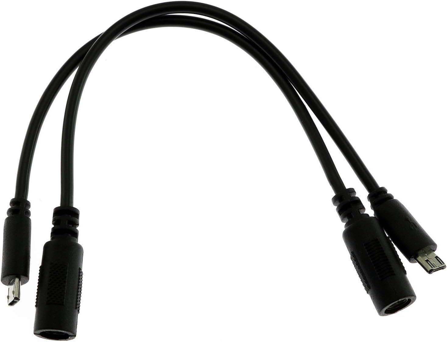 E-outstanding 2PCS DC Barrel Jack to Micro-USB B Male Connector Adapter 5V Power Cable 5.5mmx2.1mm