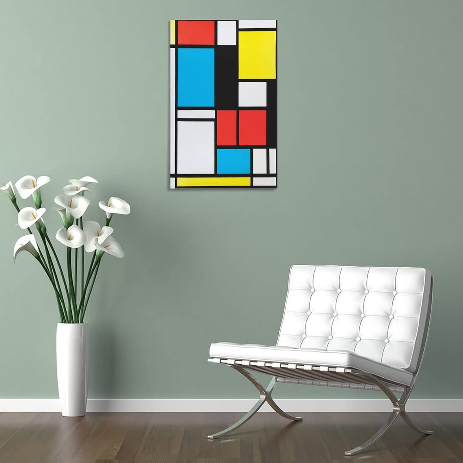 Amazon.co.jp: Piet Mondrianピート・モンドリアン絵画作品『赤・青