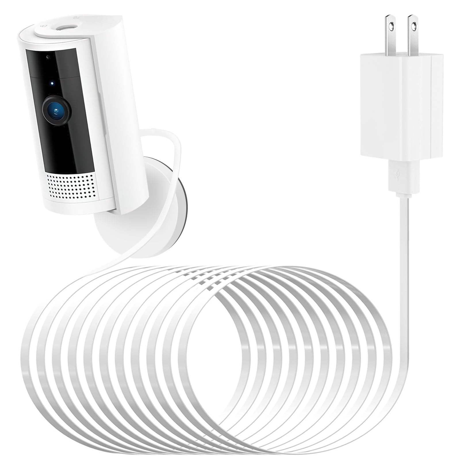 No-drill smart home devices for renters using plug-in indoor security camera