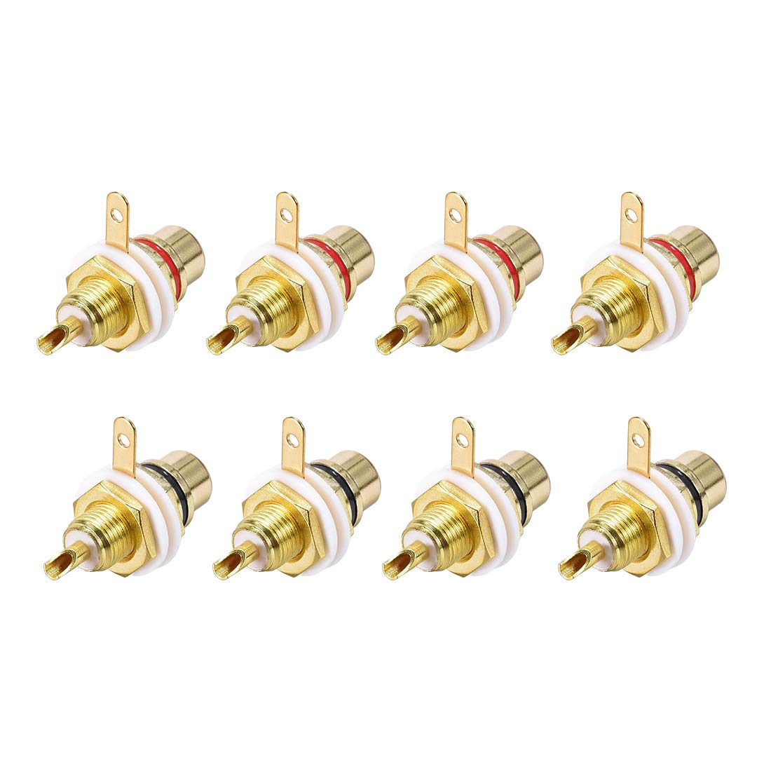 uxcell RCA Female Panel Mount Chassis Socket Jack Connector for Amplifier Audio Terminal RCA Plug 8pcs