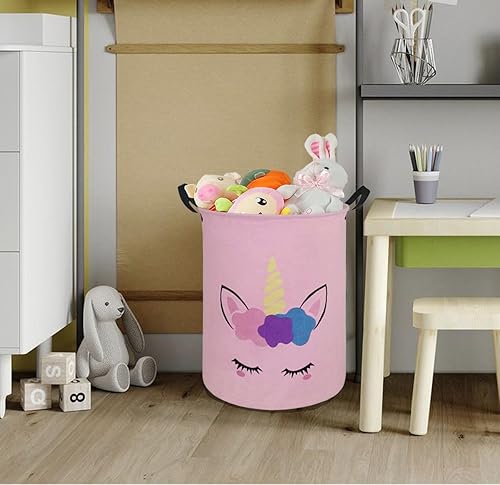 Miniatura 4 de Cesta redonda para ropa sucia, cesta organizadora de lavandería, cesta de almacenamiento, caja de ropa, cesta de guardería, cesta de regalo con asas