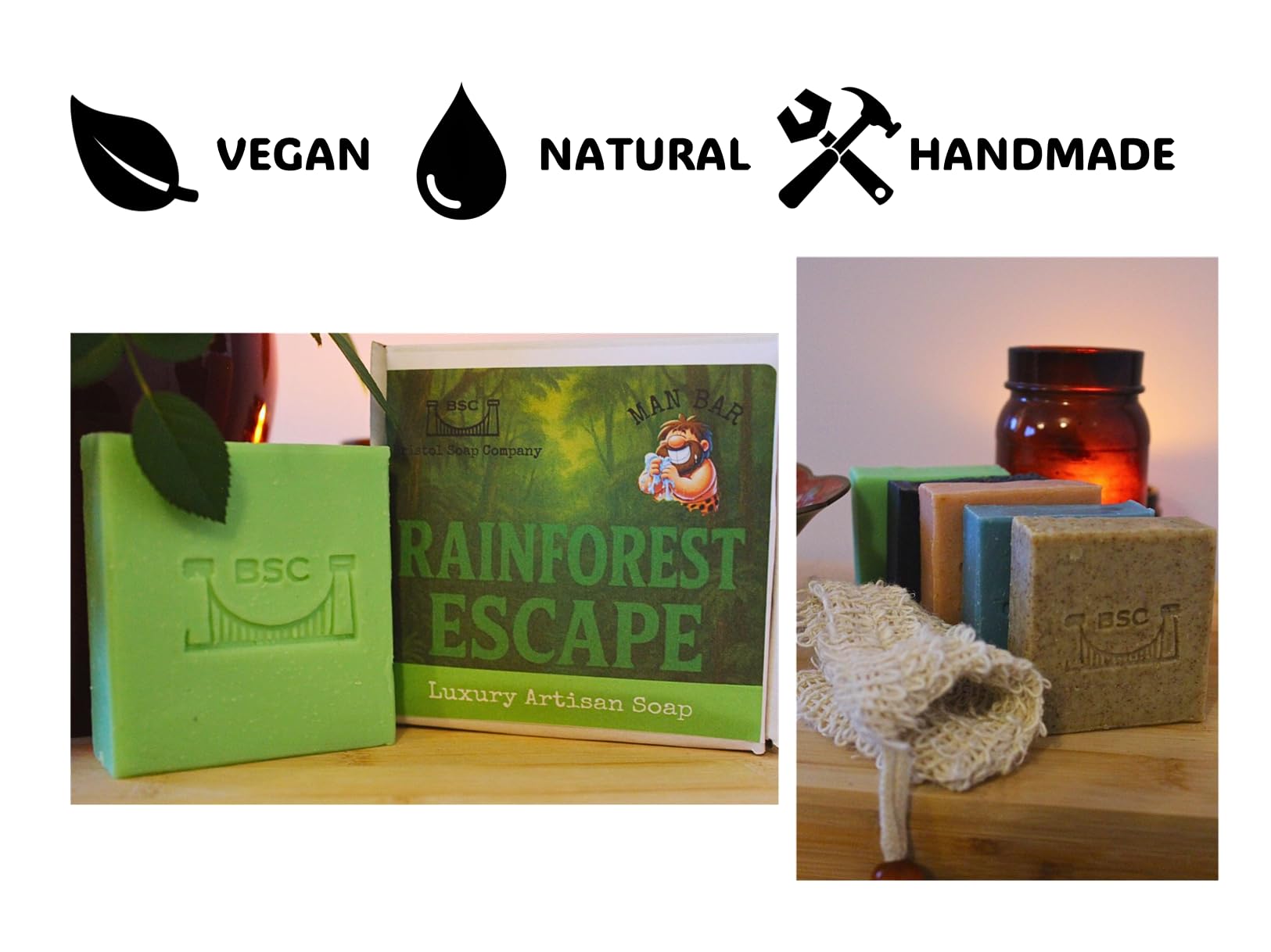 Bristol Soap Company Luxury Artisan Soap Man Bar Pack, 5 Masculine Handmade Essential Oil Soaps, Shea Butter & Coconut Oil, Cruelty-Free & Vegan Gift Set - Image 3