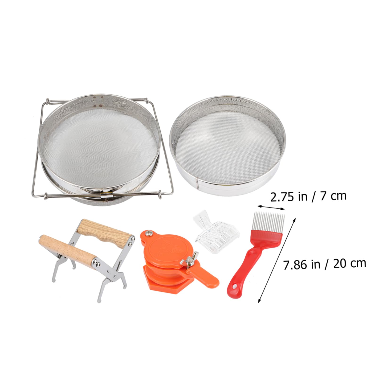 Set Attrezzi Apicoltura in Acciaio Inox Leggero e Facile da Trasportare 5 Pezzi per Apicoltori Professionisti e Hobbisti