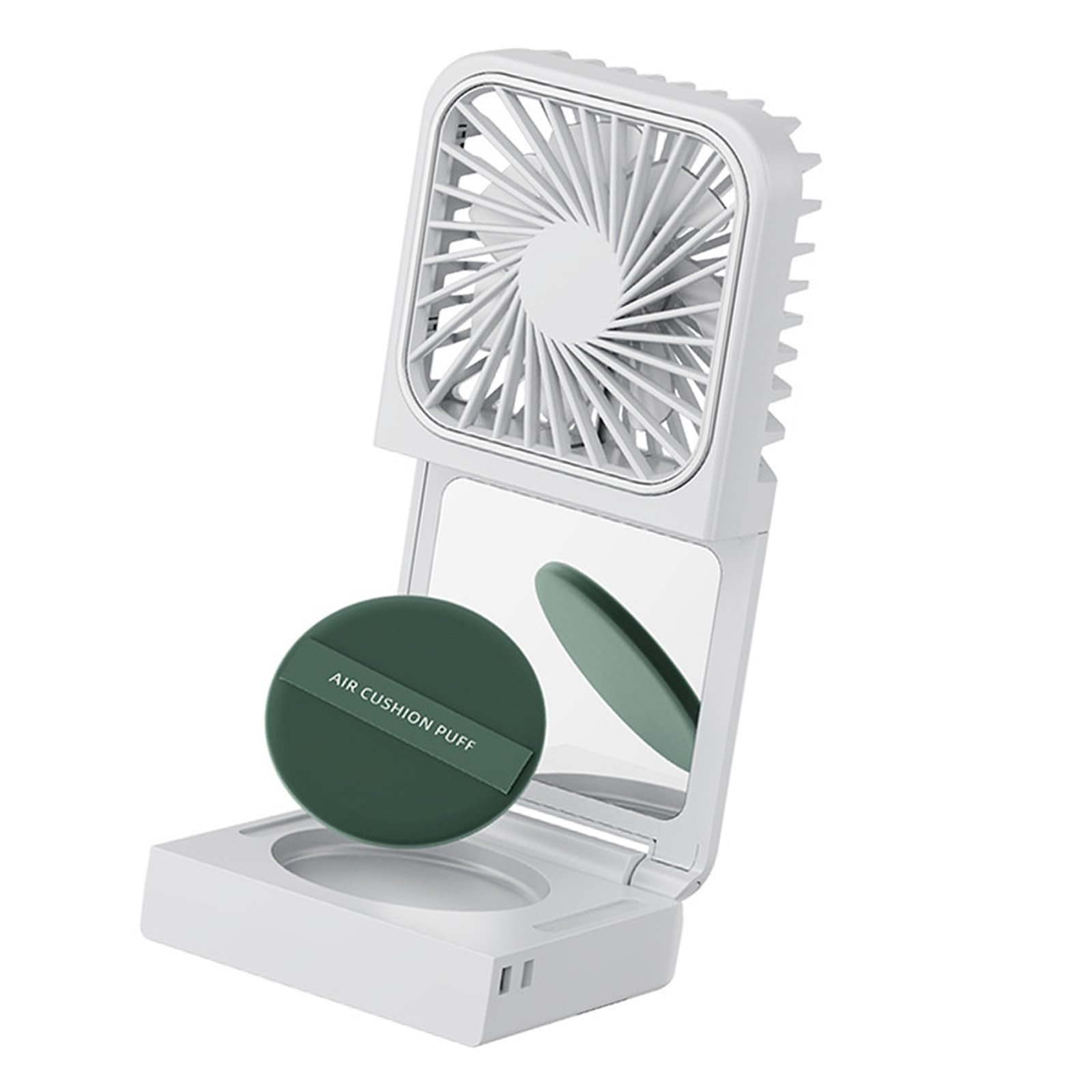 Uqezagpa Portable Handheld Fan Foldable 5 Speed Small Cooling Desk Fan with Digital Display Makeup Lens USB Rechargeable Quiet Handheld for Use