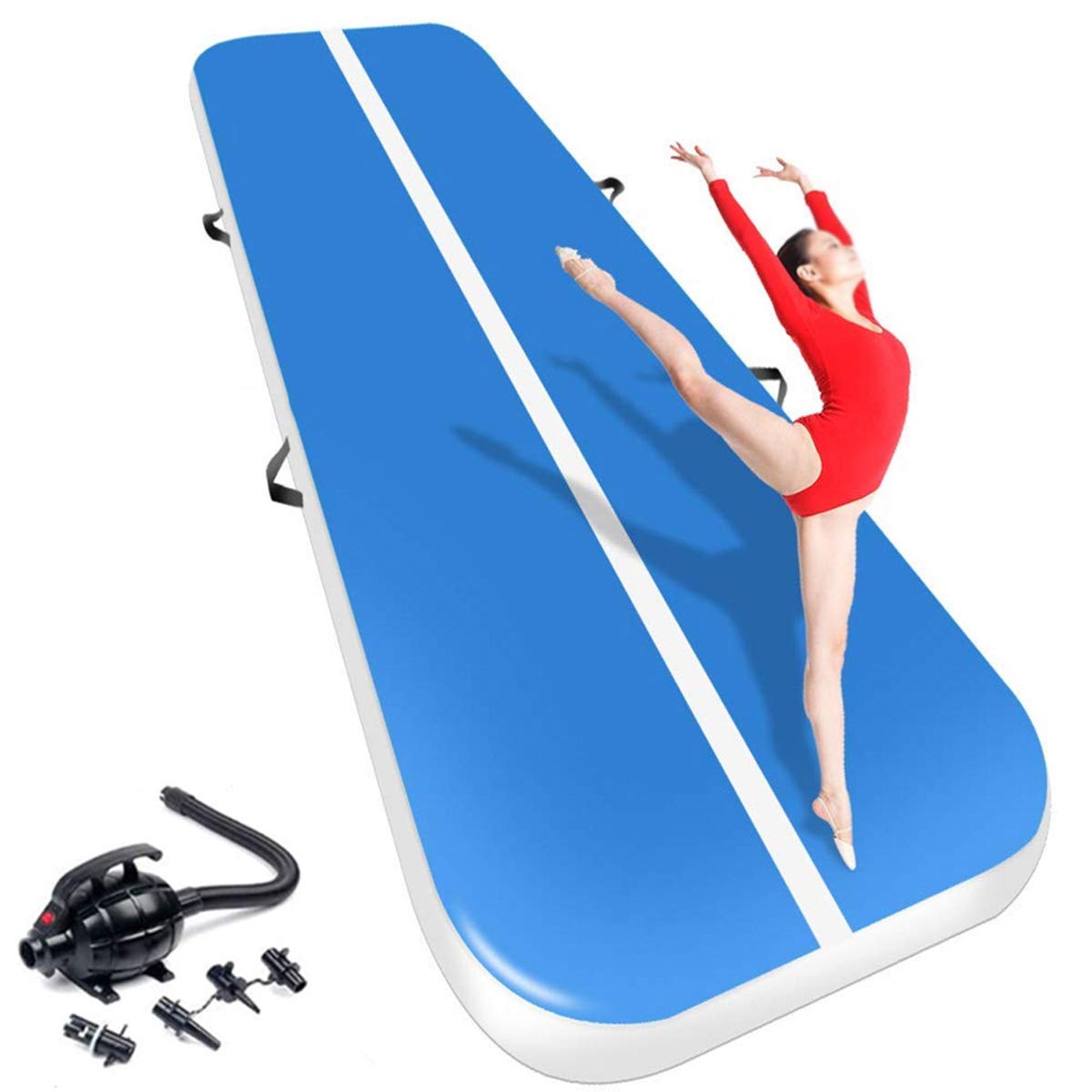 Tumbling Mats,500×200×20CM,Inflatable Gymnastic Mats With Electric Air Pump,Portable Home Taekwondo Yoga Training Gymnastics Tumbling Fitness Mat,Indoor and Outdoor Floor Mats