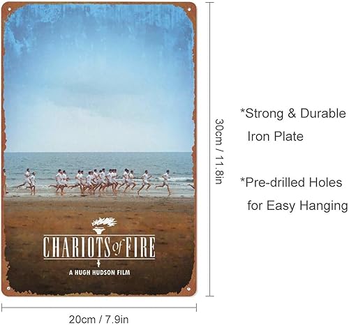 Miniatura 2 de Cartel de metal de la película de Carros de fuego, letrero de metal para decoración de pared, decoración de arte retro, placa de metal de 8 x 12