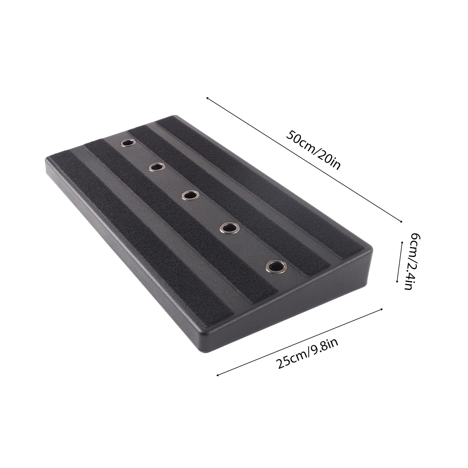 FLEXMAN Gitarrenpedalboard Gehäuse, 20 X 9,8 X 2,4 Zoll Tragbares Leichtes Effektpedalboard mit 11 Strategisch Platzierten Perforationen für Gitarren