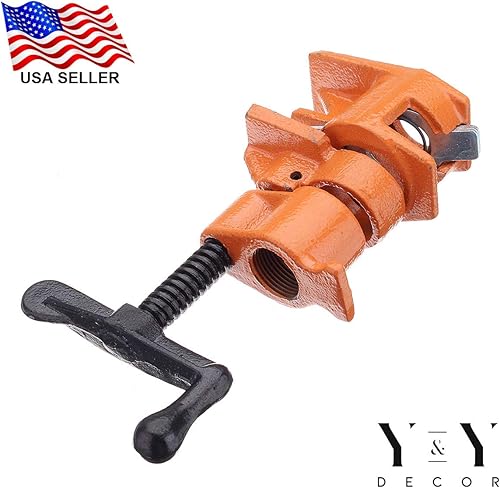 Miniatura 6 de Y&Y Decor Paquete de 4 abrazaderas de tubo de 3/4 pulgadas para pegar madera, hierro fundido resistente, herramientas profesionales para carpintería