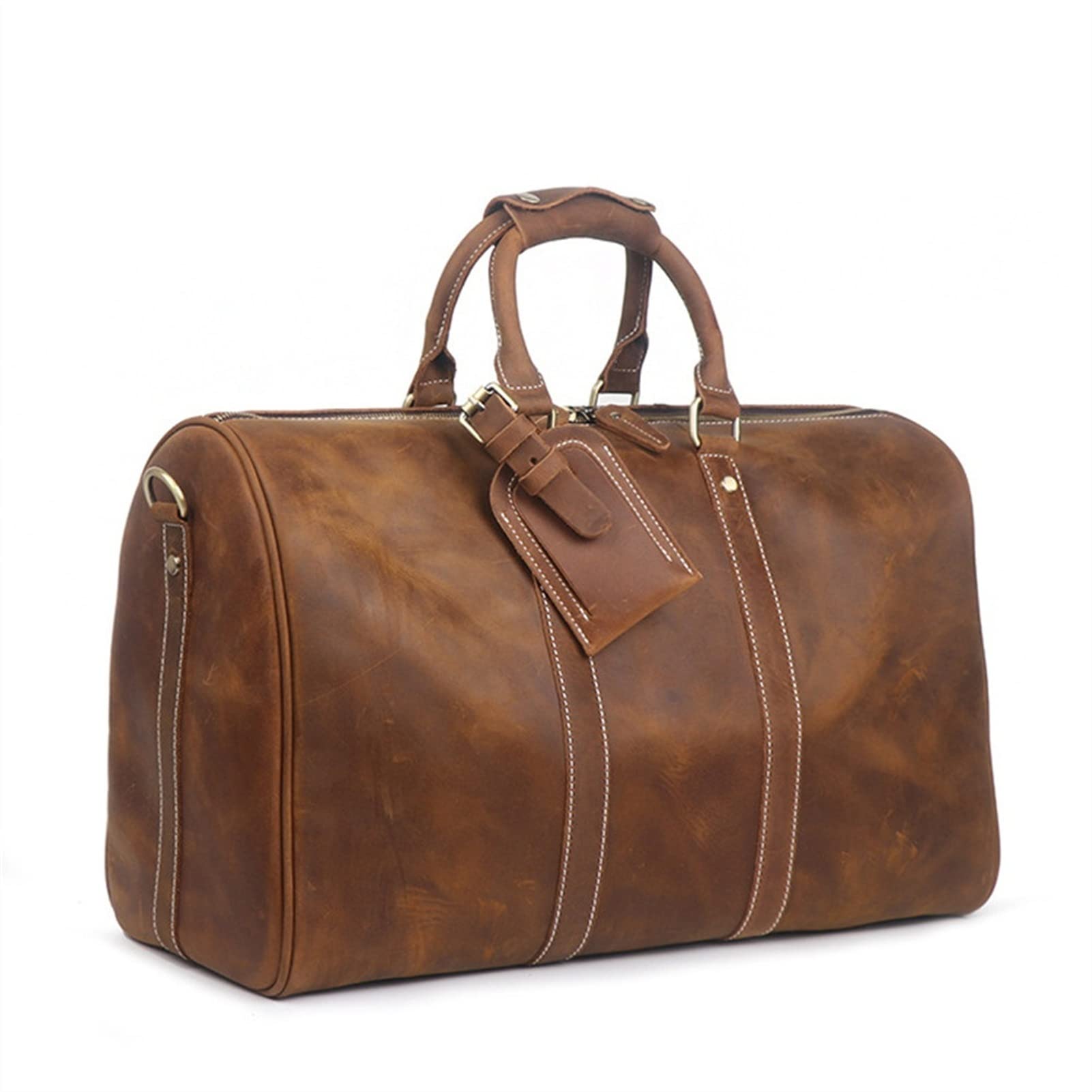 NUOVO DA UOMO Vera Pelle Grande Vintage Duffle Palestra Viaggio Weekend